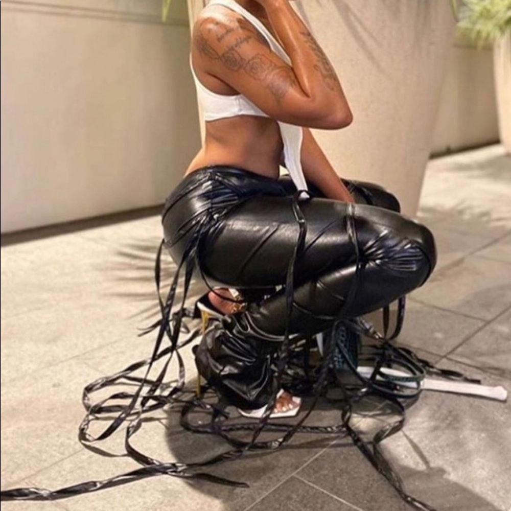 Strings Leather Pu pants